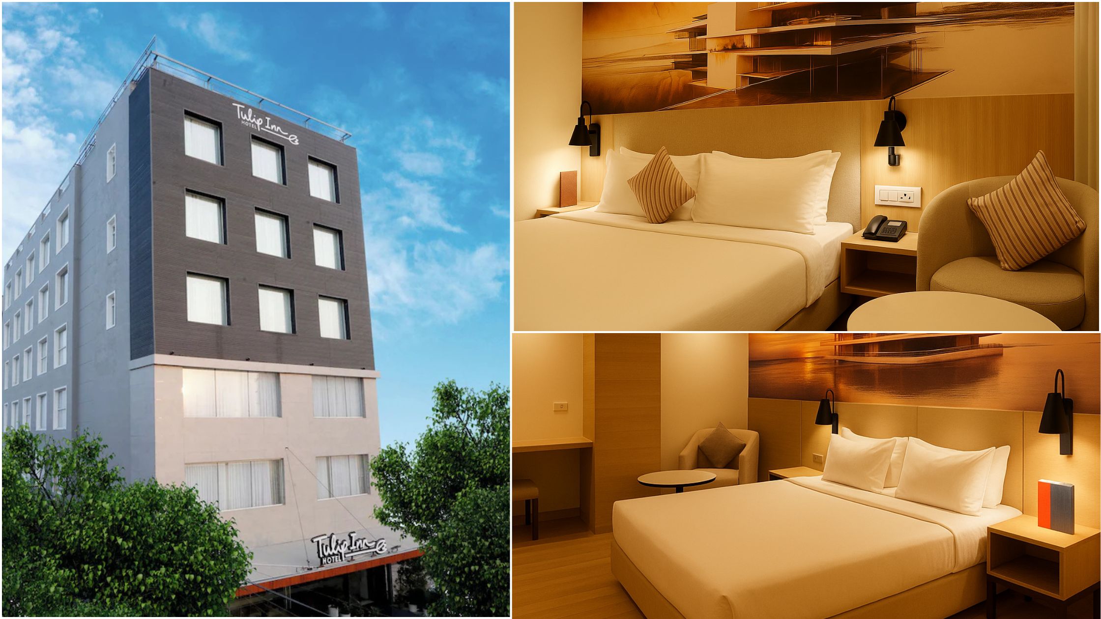   Tulip Inn Zirakpur hotel exterior and rooms near Chandigarh Airport